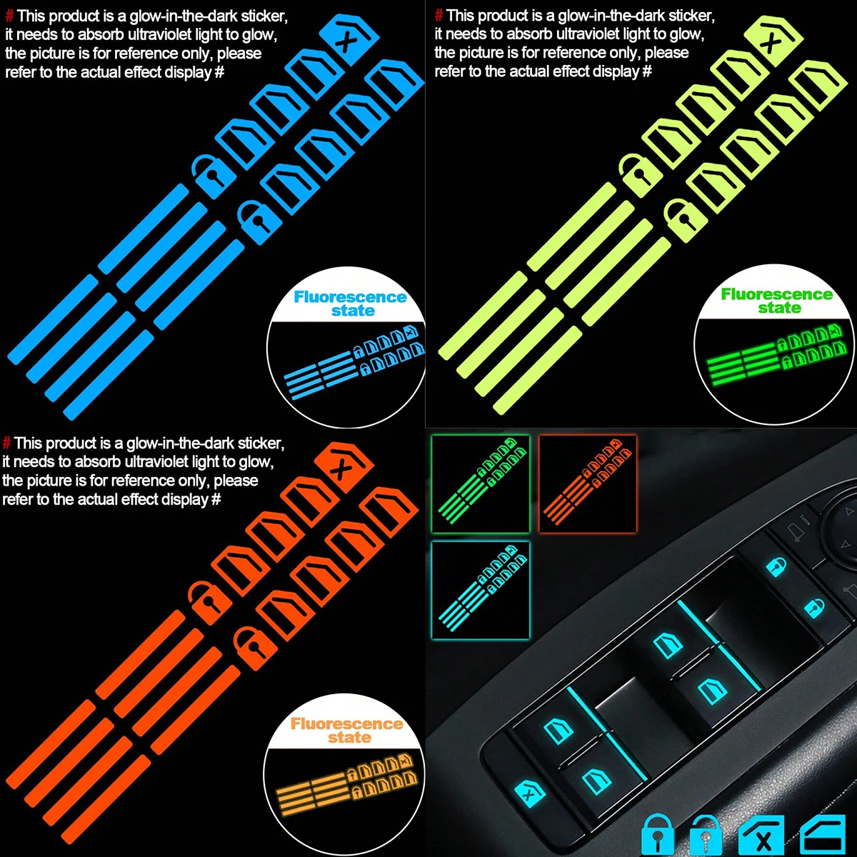 Car Accessories Ebay - 18 pegatinas luminosas para botones de