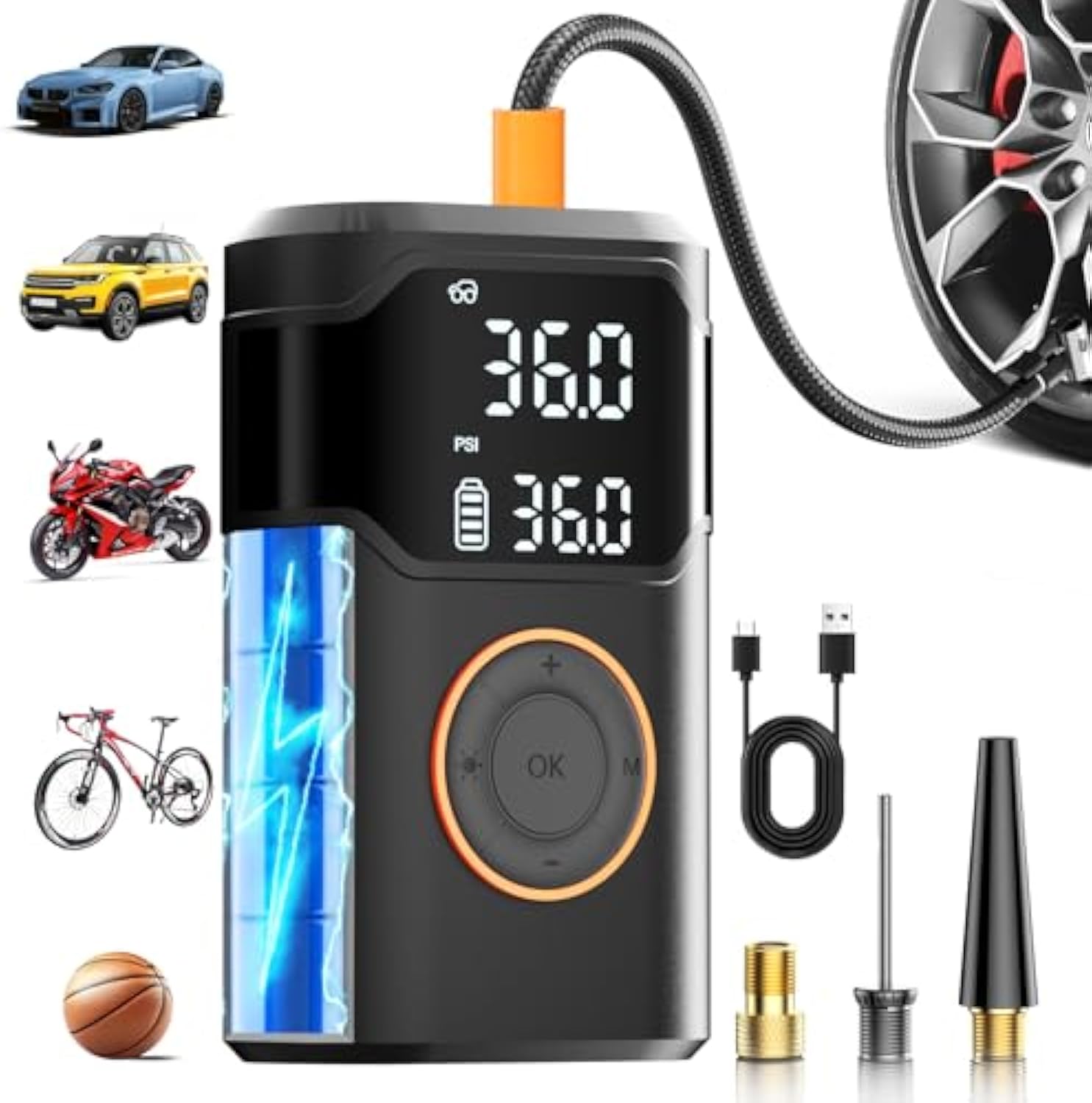 Car Portable Tire Inflator - Inflador de neumáticos inalámbrico portátil Mini