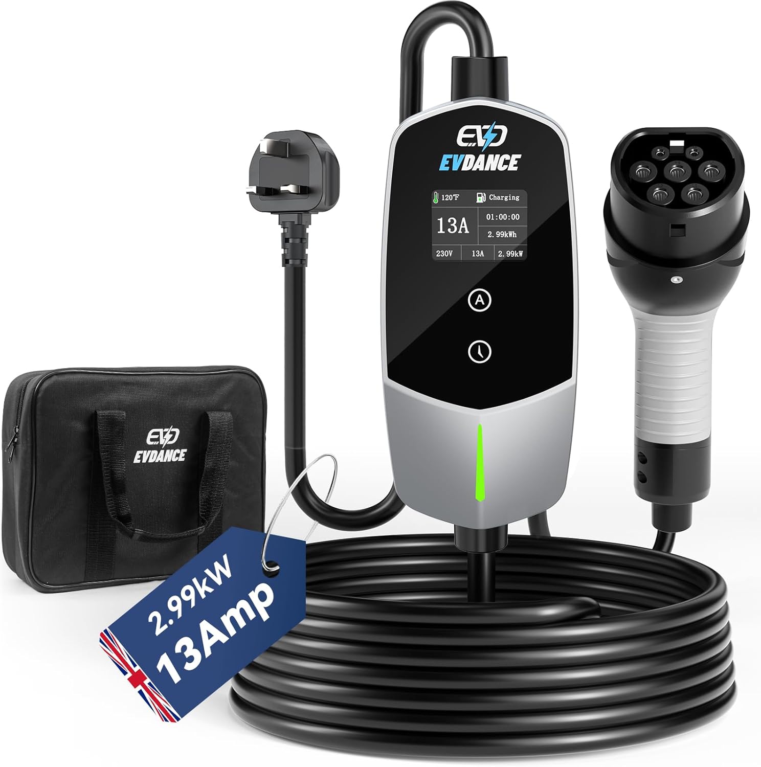 Car Accessories Uk - Cargador Portátil para Vehículos Eléctricos EVDANCE