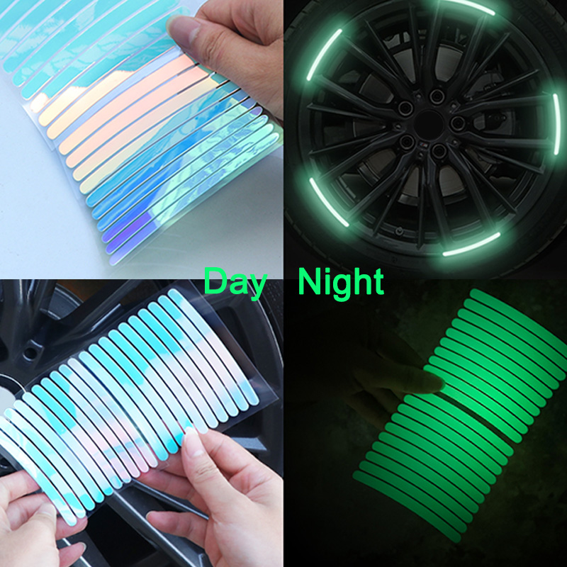 Car Accessories For Night Driving - 10/20/40 Uds pegatinas reflectantes ruedas de