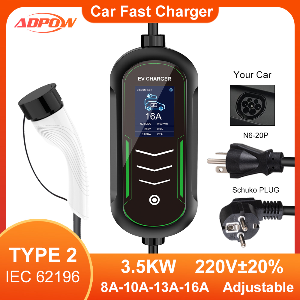 Car Accessories Uk - Cargadores ADPOWEV 16A EV Type2 IEC