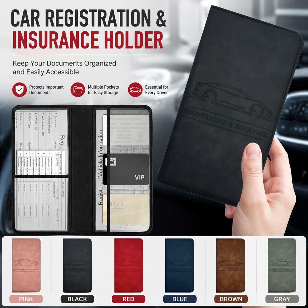 Car Accessories For Elderly - Cartera de Cuero PU para Documentos