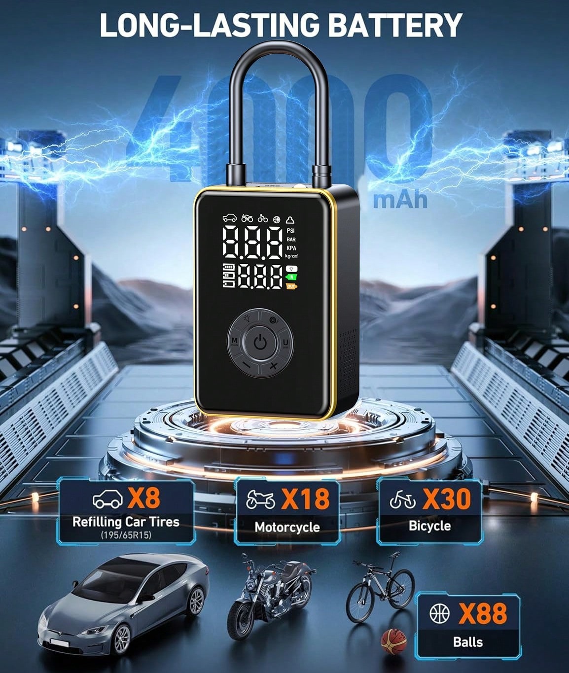 Inflador de Neumáticos, Compre - Car Portable Tire Inflator reseña y precio