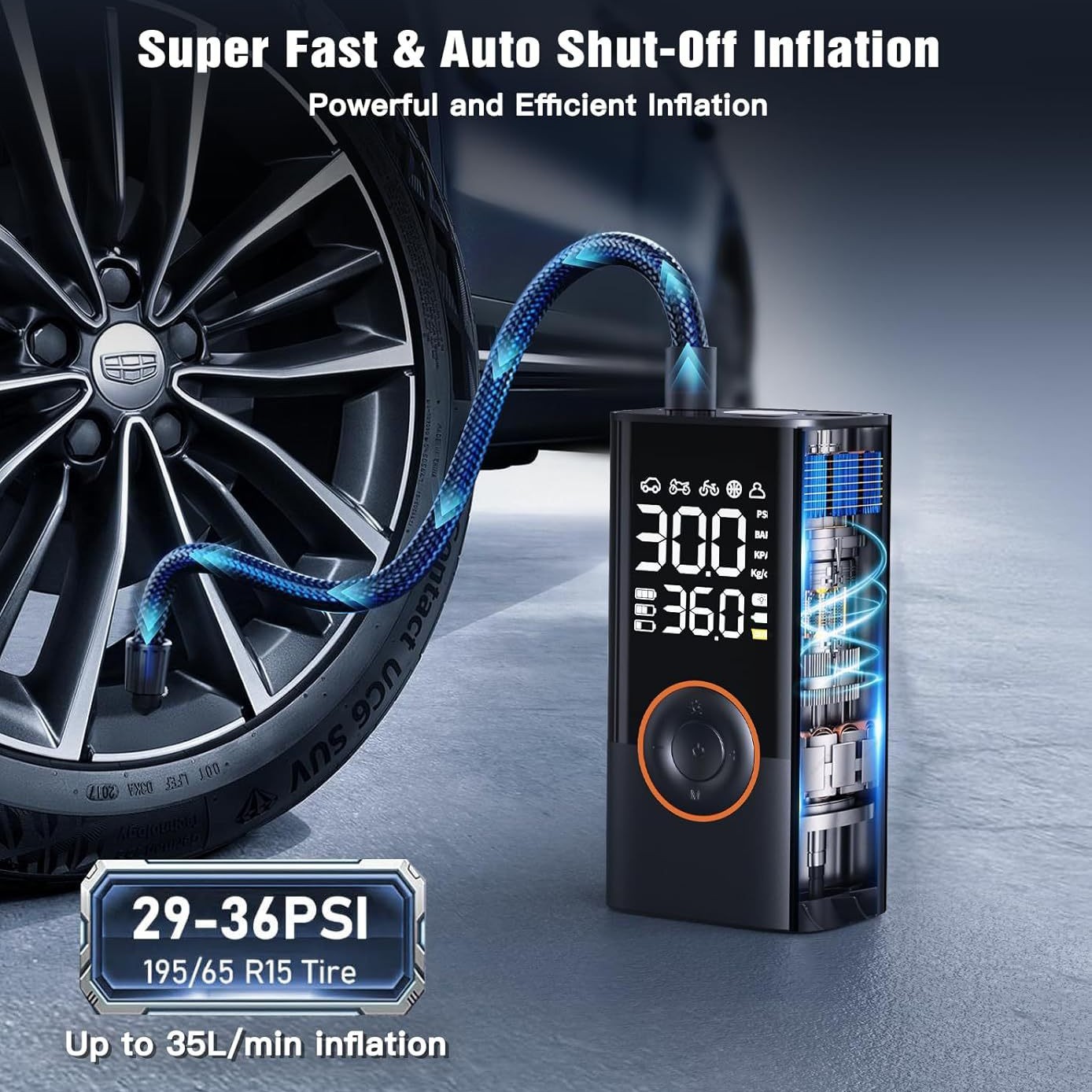 Bomba de Aire Inteligente Inal - Car Portable Tire Inflator reseña y precio