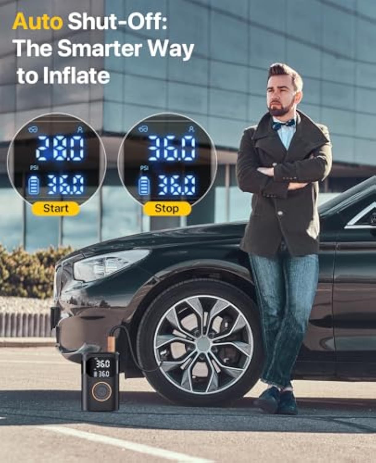 Inflador de neumáticos inalámb - Car Portable Tire Inflator reseña y precio