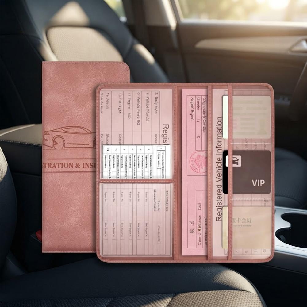 Cartera de Cuero PU para Docum - Car Accessories For Elderly reseña y precio
