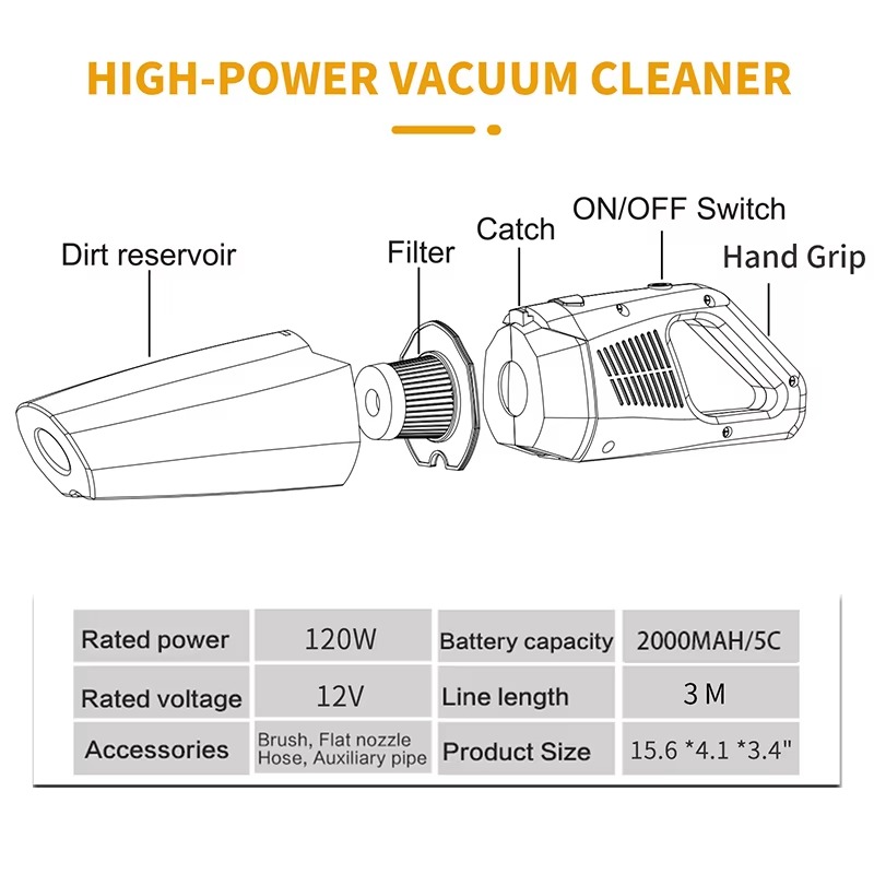 Aspiradora Portátil Inalámbric - Car Vacuum Cleaner reseña y precio